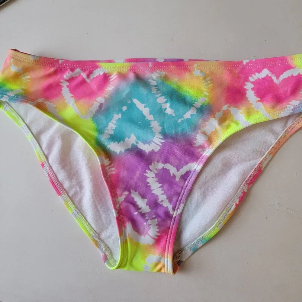 NWT The Children's Place Girls Tie Dye Heart 2-Piece Tankini Swimsuit XL 14
